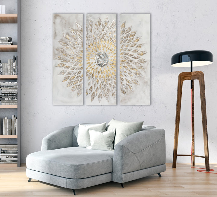 Elegantes Mandala Triptychon | 3 Bilder Set