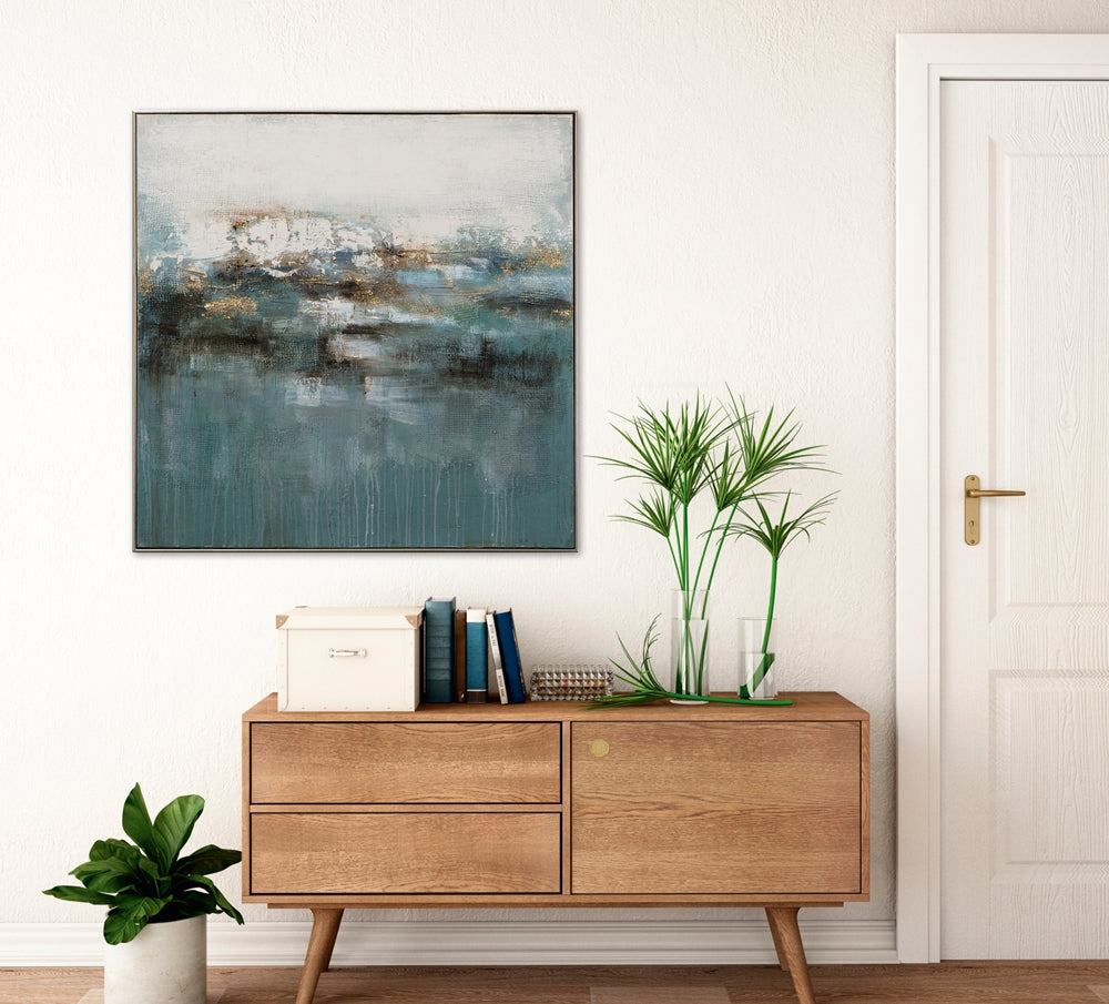 Abstrakt in Blaugrün