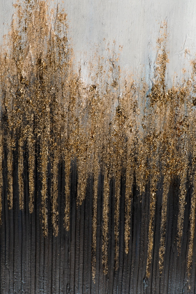 Abstrakt in Grau und Gold-Glitzer