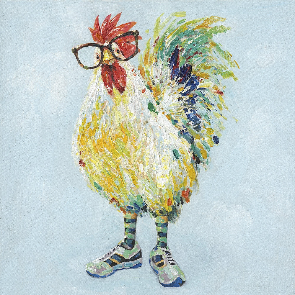 Stolzer Hahn mit Brille