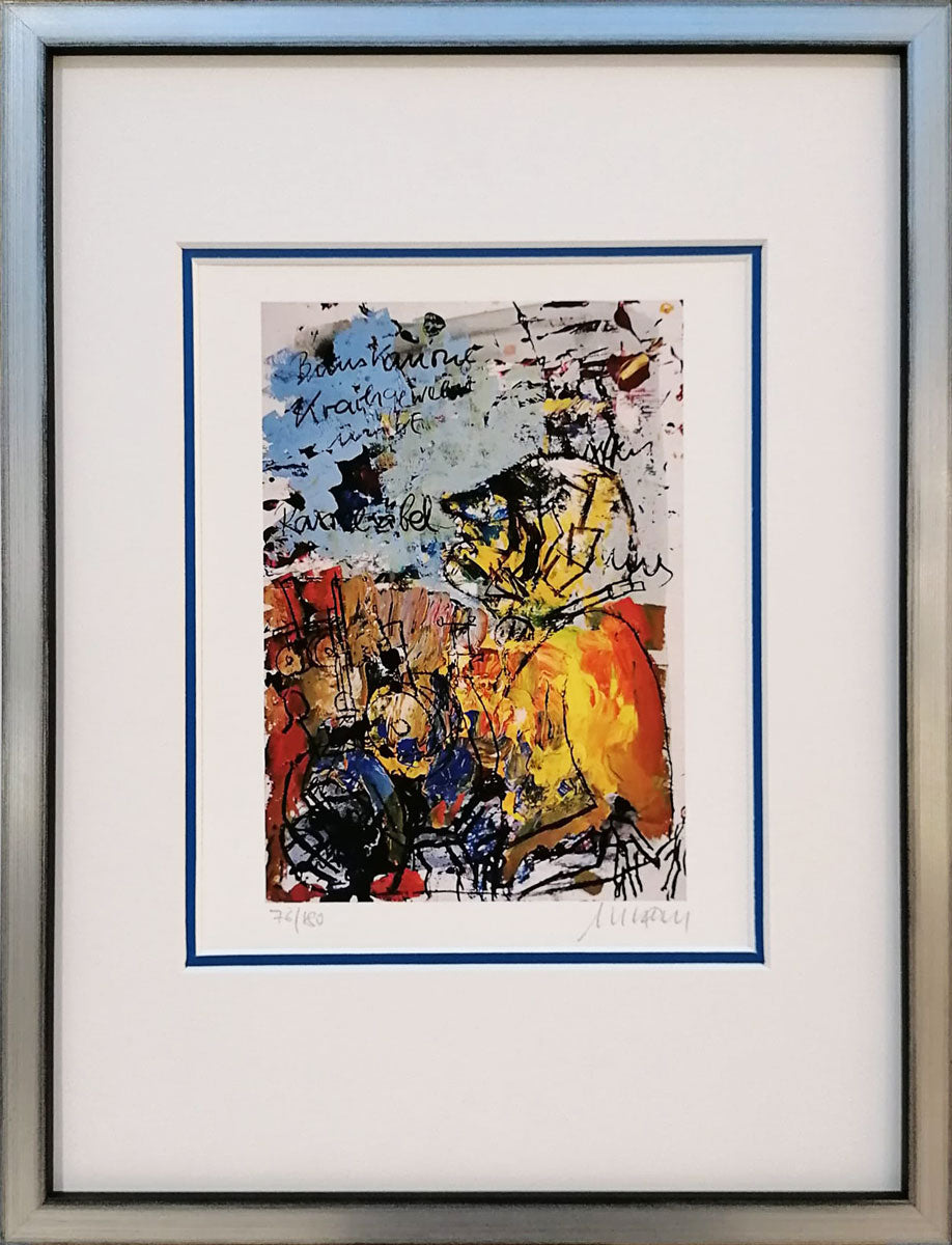 "Das Schweigen der Waffen II" | Armin Mueller-Stahl Lithografie mit Rahmen und Museumsglas