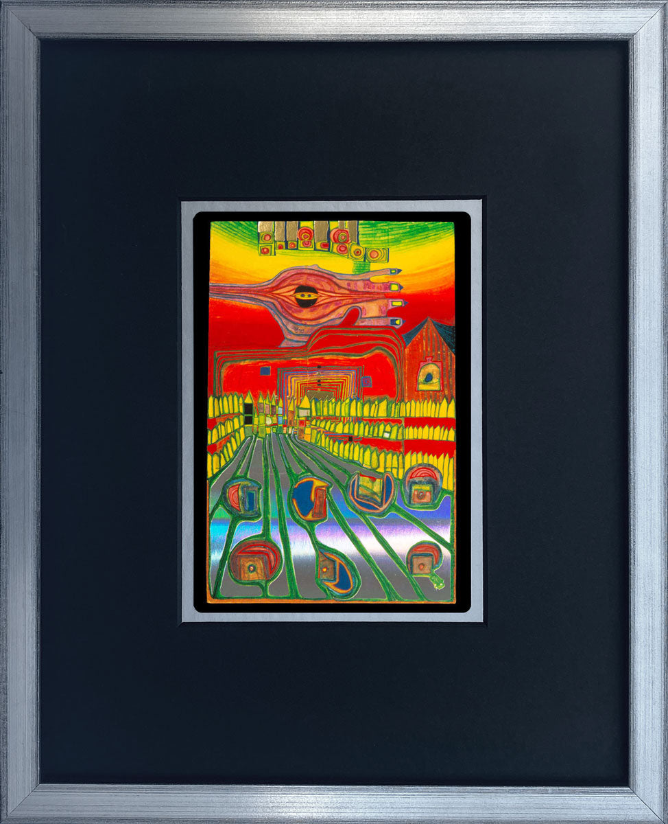 "Chateau des Survivants de laszlo mit Silberstrasse" | Friedensreich Hundertwasser Miniprint