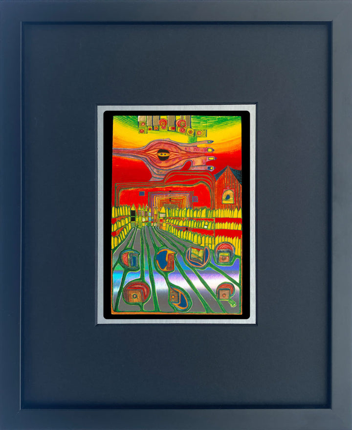 "Chateau des Survivants de laszlo mit Silberstrasse" | Friedensreich Hundertwasser Miniprint