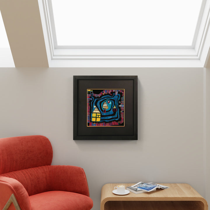 "Wasserend am Dac" | Friedensreich Hundertwasser mit Rahmen