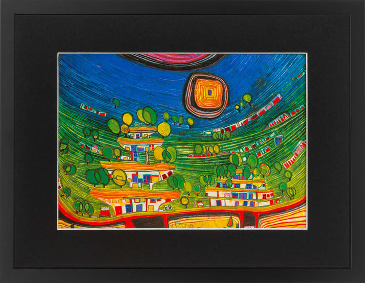 "Die Häuser hängen an der Unterseite der Wiesen" | Friedensreich Hundertwasser