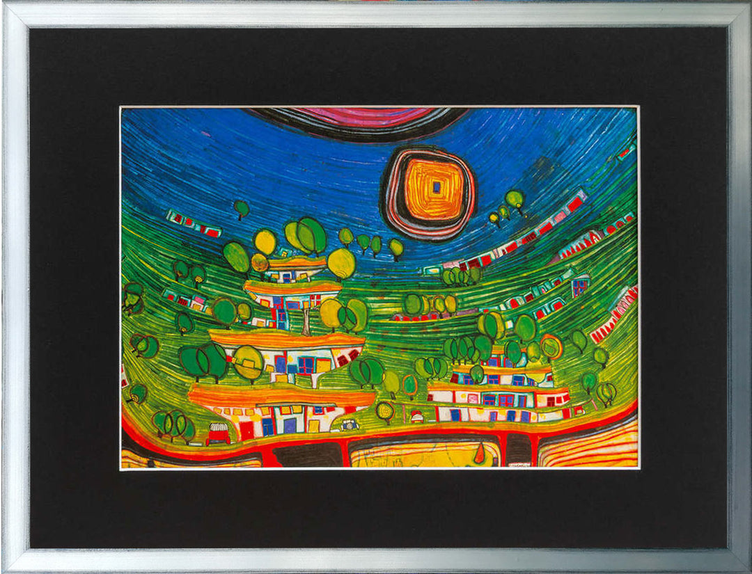 "Die Häuser hängen an der Unterseite der Wiesen" | Friedensreich Hundertwasser