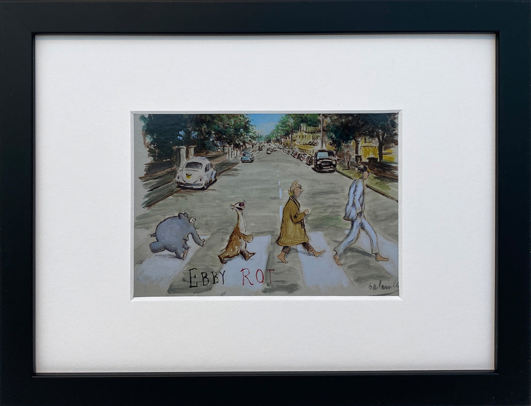 "Ebby Rot" | Otto Waalkes Miniprint mit Rahmen