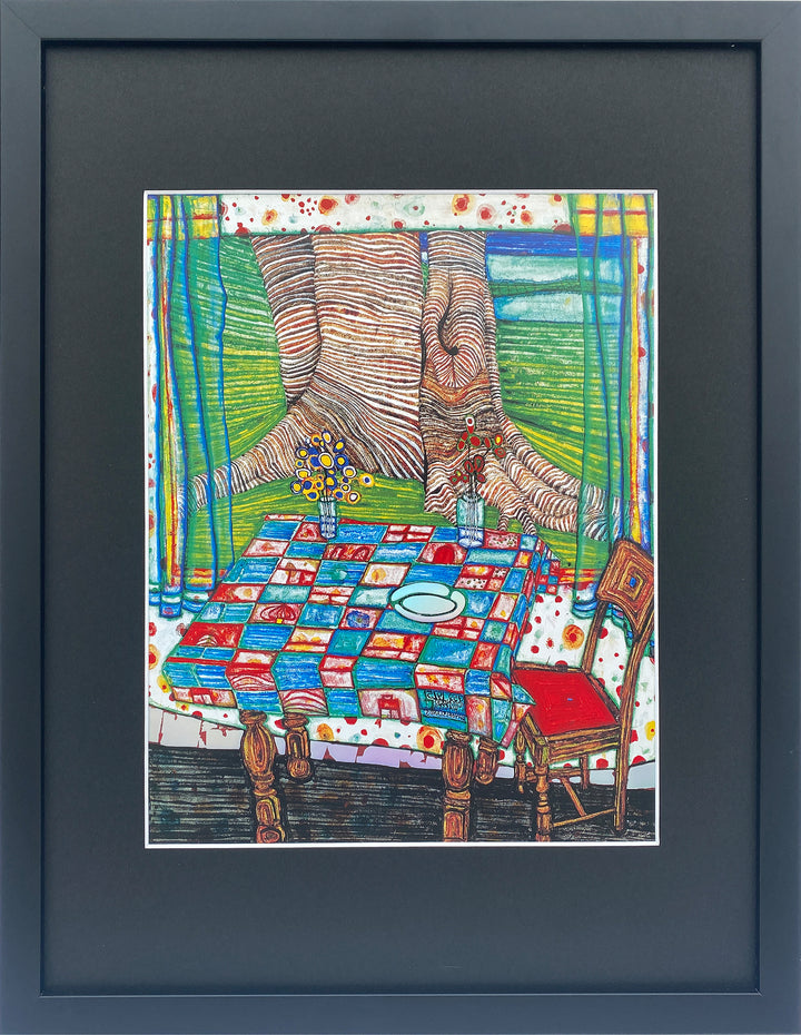 "Insel der verlorenen Wünsche" | Friedensreich Hundertwasser mit Rahmen