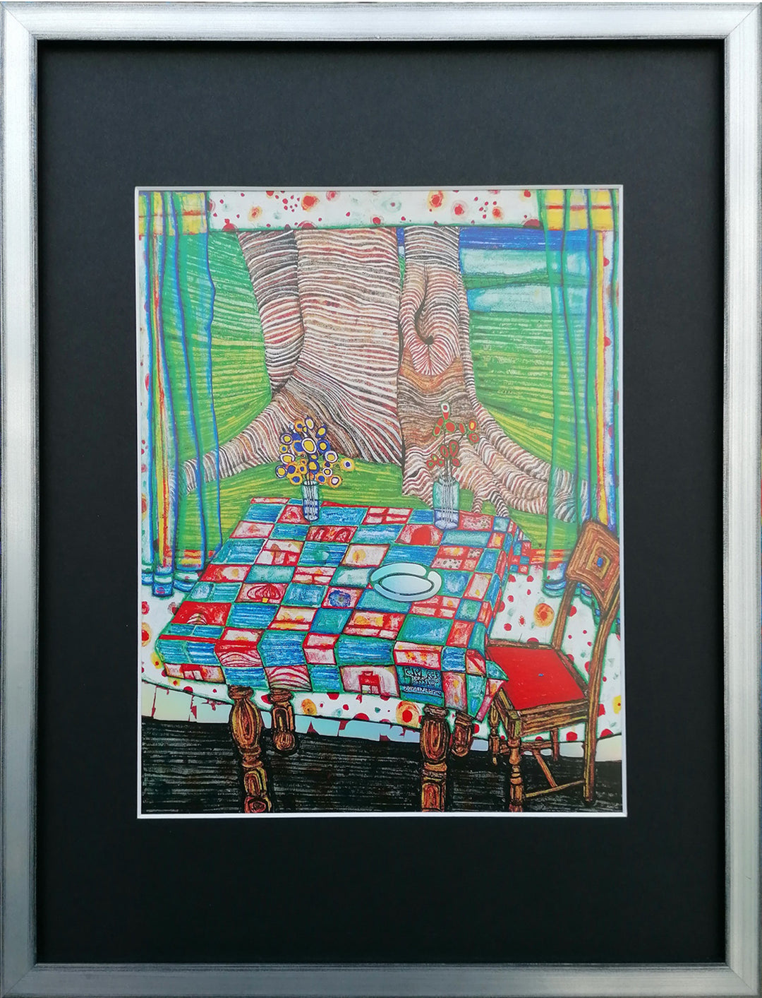 "Insel der verlorenen Wünsche" | Friedensreich Hundertwasser mit Rahmen