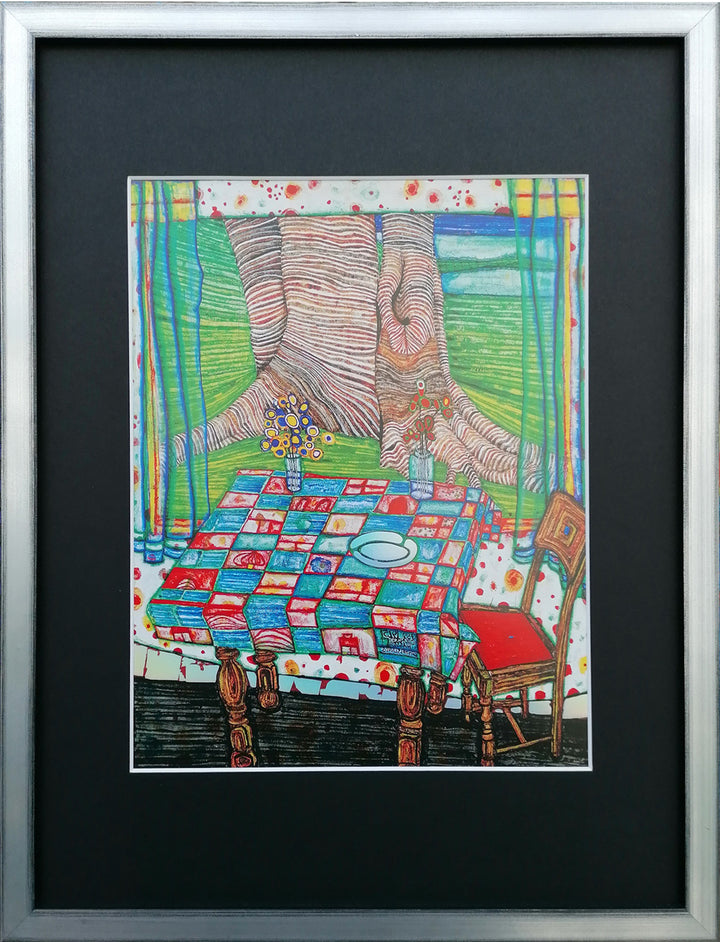 "Insel der verlorenen Wünsche" | Friedensreich Hundertwasser mit Rahmen