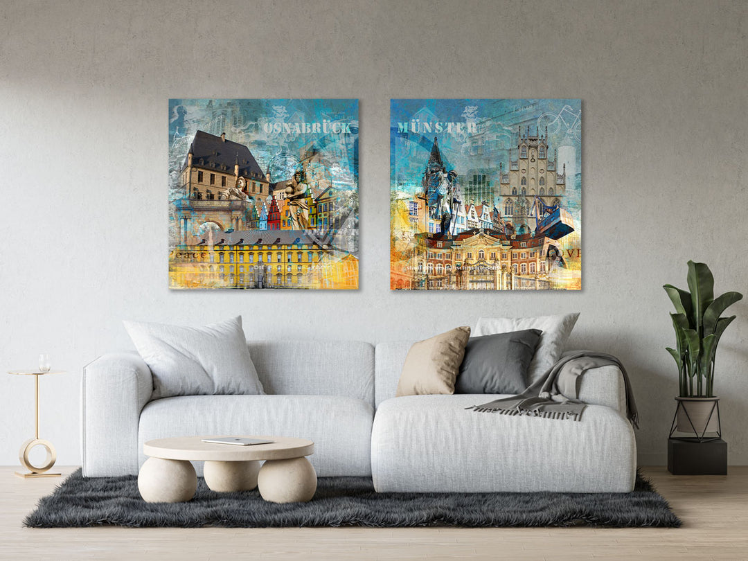 Osnabrück und Münster-Friedensbild Collage 2023 (Set)