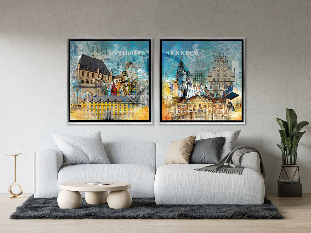 Osnabrück und Münster-Friedensbild Collage 2023 (Set)