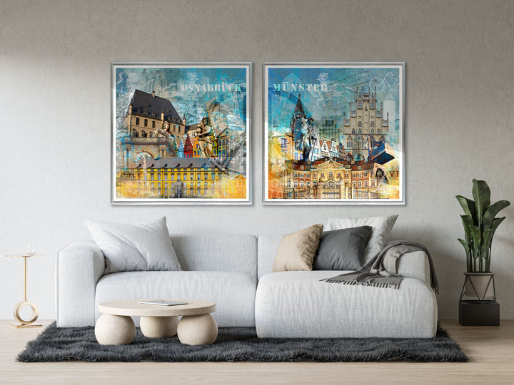 Osnabrück und Münster-Friedensbild Collage 2023 (Set)