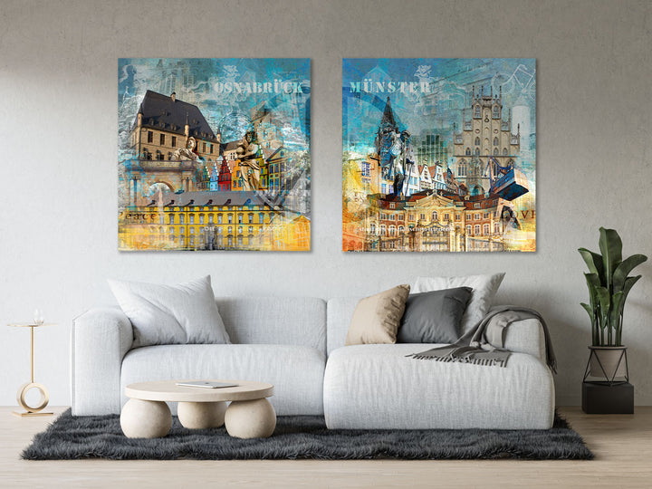 Osnabrück und Münster-Friedensbild Collage 2023 (Set)
