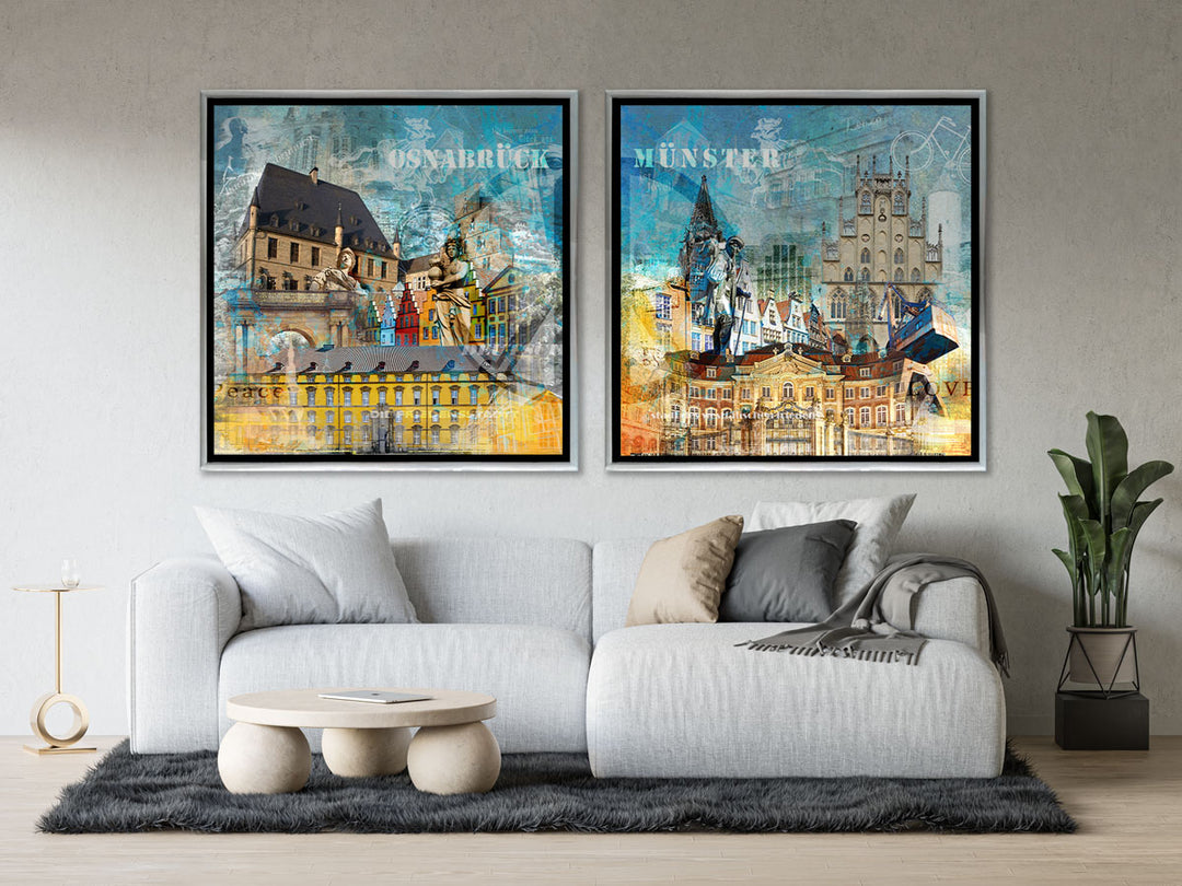 Osnabrück und Münster-Friedensbild Collage 2023 (Set)
