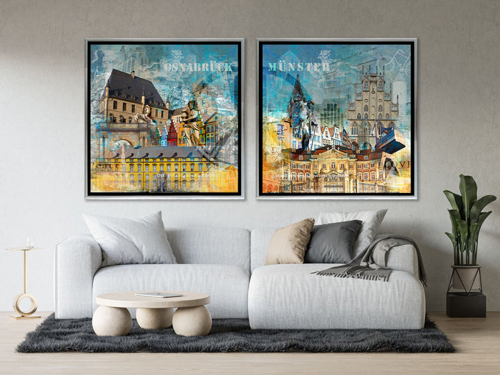 Osnabrück und Münster-Friedensbild Collage 2023 (Set)