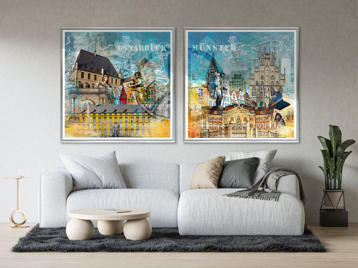 Osnabrück und Münster-Friedensbild Collage 2023 (Set)