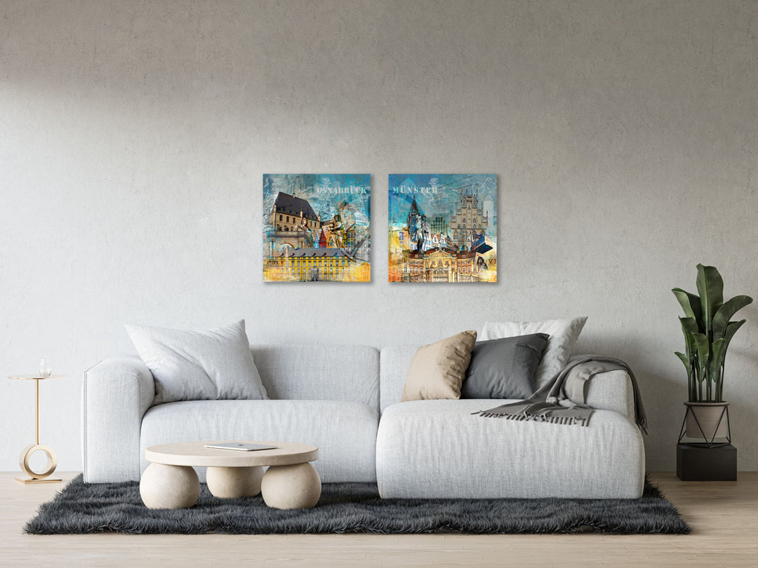Osnabrück und Münster-Friedensbild Collage 2023 (Set)