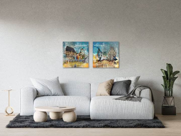 Osnabrück und Münster-Friedensbild Collage 2023 (Set)