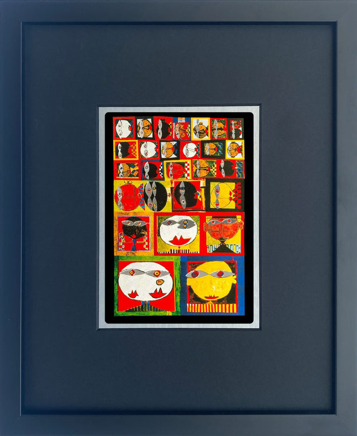 "We Live In Paradise" | Friedensreich Hundertwasser Miniprint mit Rahmen