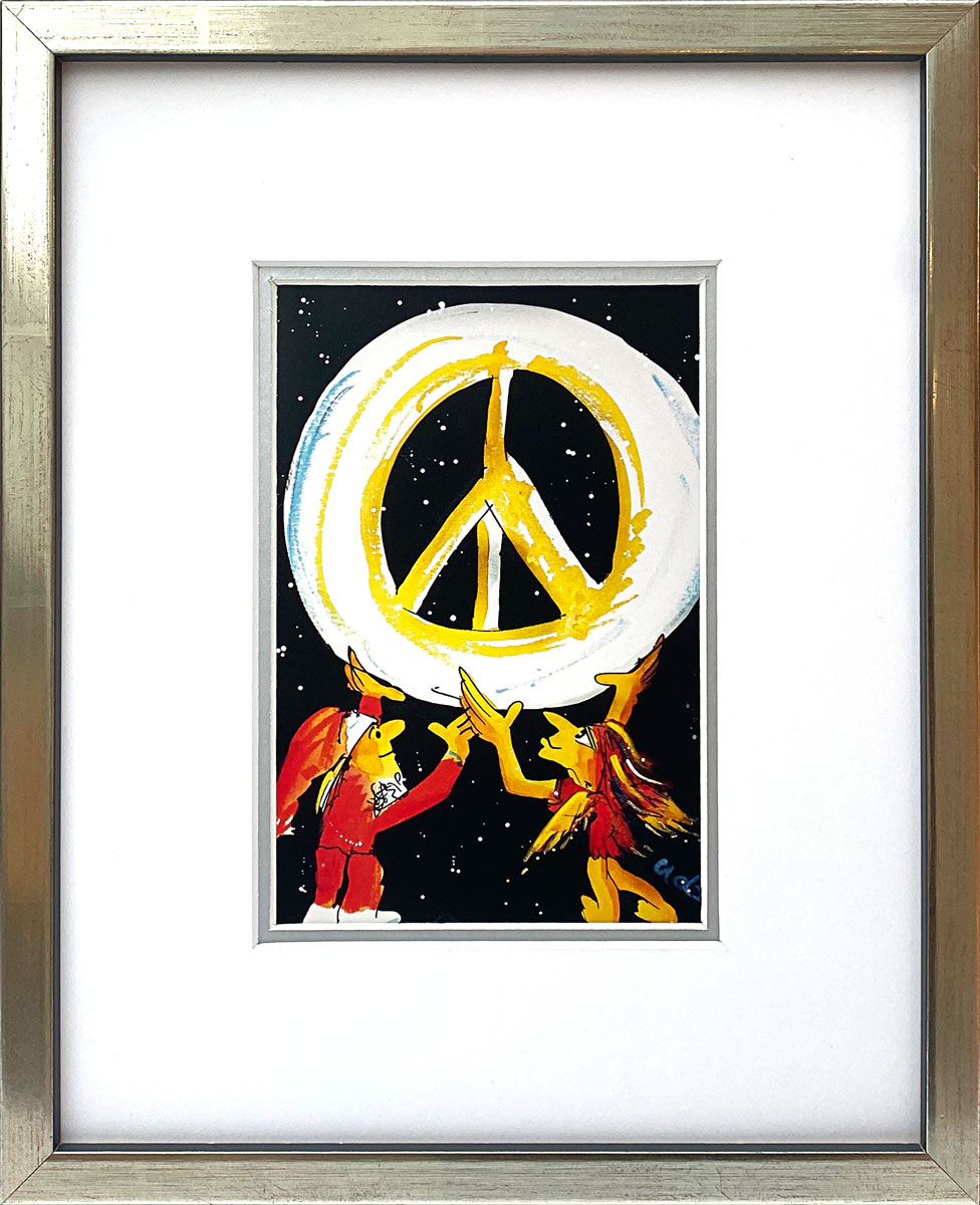 "Peace on Earth" | Udo Lindenberg Miniprint mit Rahmen